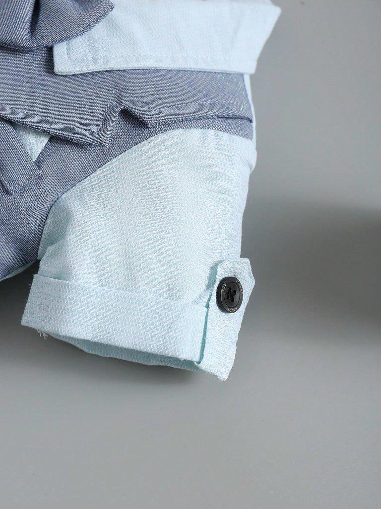 Baby Formal Gentleman Bow Tie Romper Blue