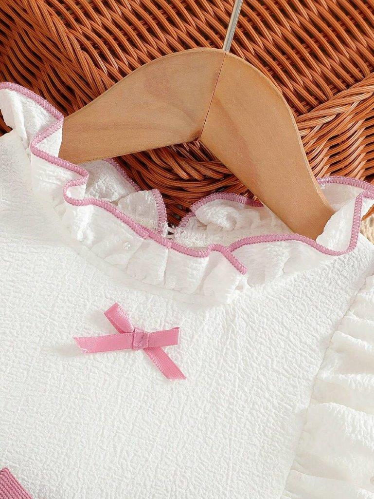 Baby Corduroy Front Bow Dress Pink