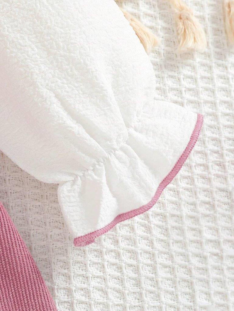 Baby Corduroy Front Bow Dress Pink