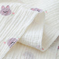 Baby Purple Rabbit Print Muslin Blanket