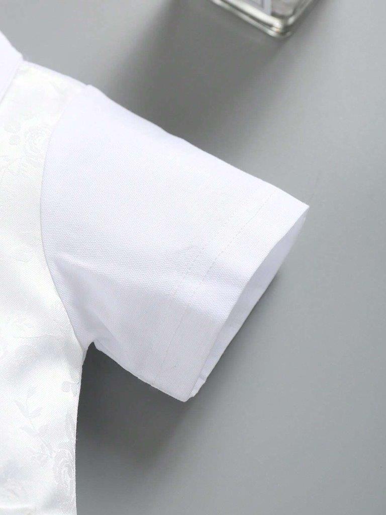 Baby White Silky Baptism Bow Tie Gentleman Romper