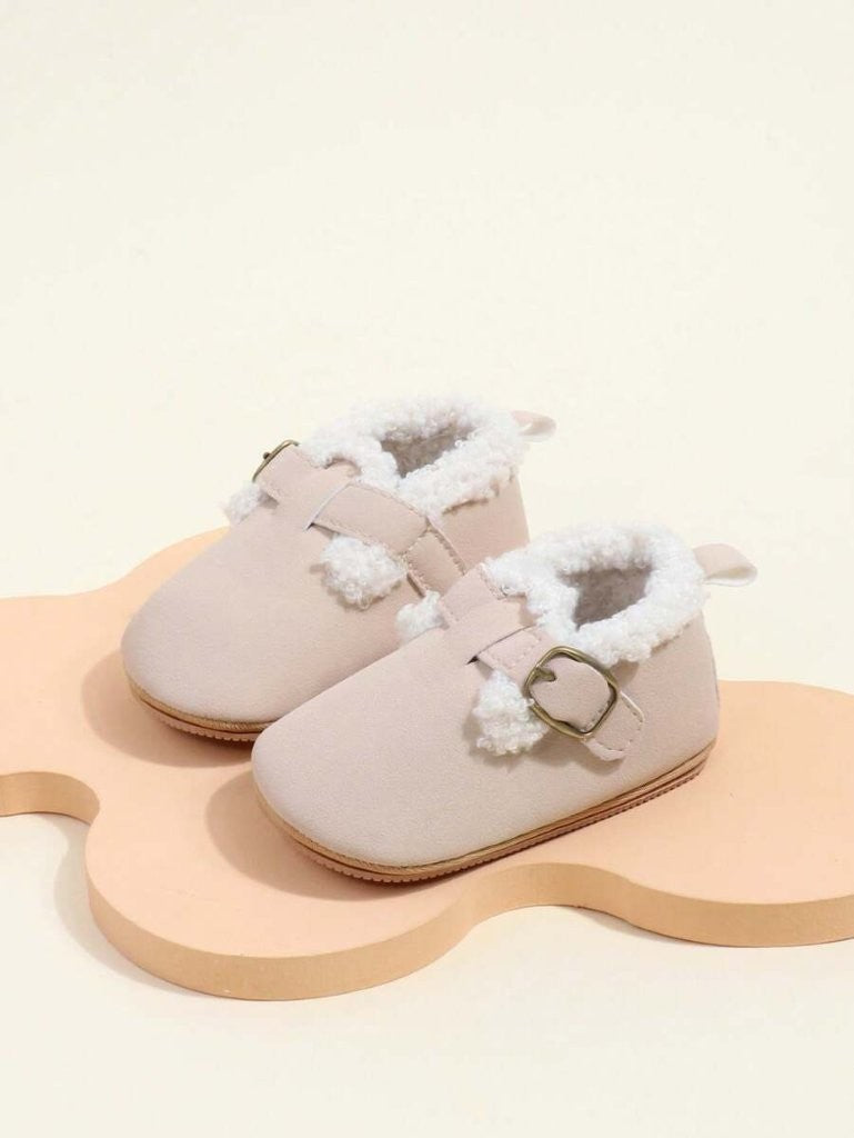 Baby Fur Buckle Strap Shoes