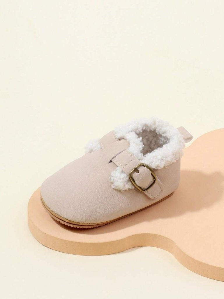 Baby Fur Buckle Strap Shoes