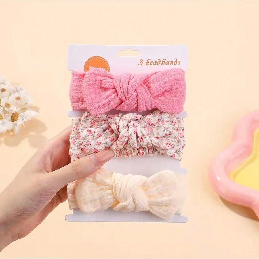 Baby 3 Piece Bowknot Headband Set Mix 2