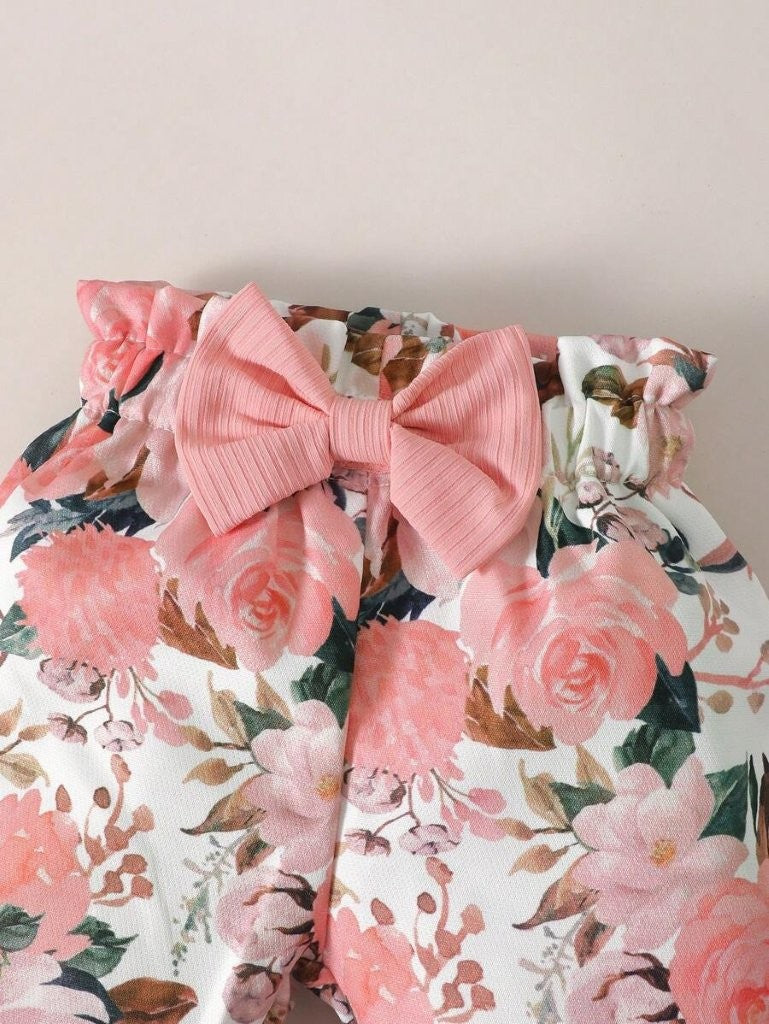 Baby Long Sleeve Ruffle Bodysuit And Pants Set