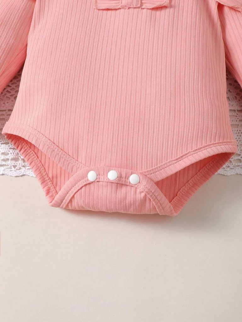 Baby Long Sleeve Ruffle Bodysuit And Pants Set