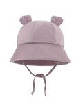 Baby Ear Bucket Hat Mauve 3-12 Months