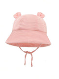Baby Ear Bucket Hat Pink 3-12 Months