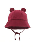 Baby Ear Bucket Hat Burgundy 3-12 Months