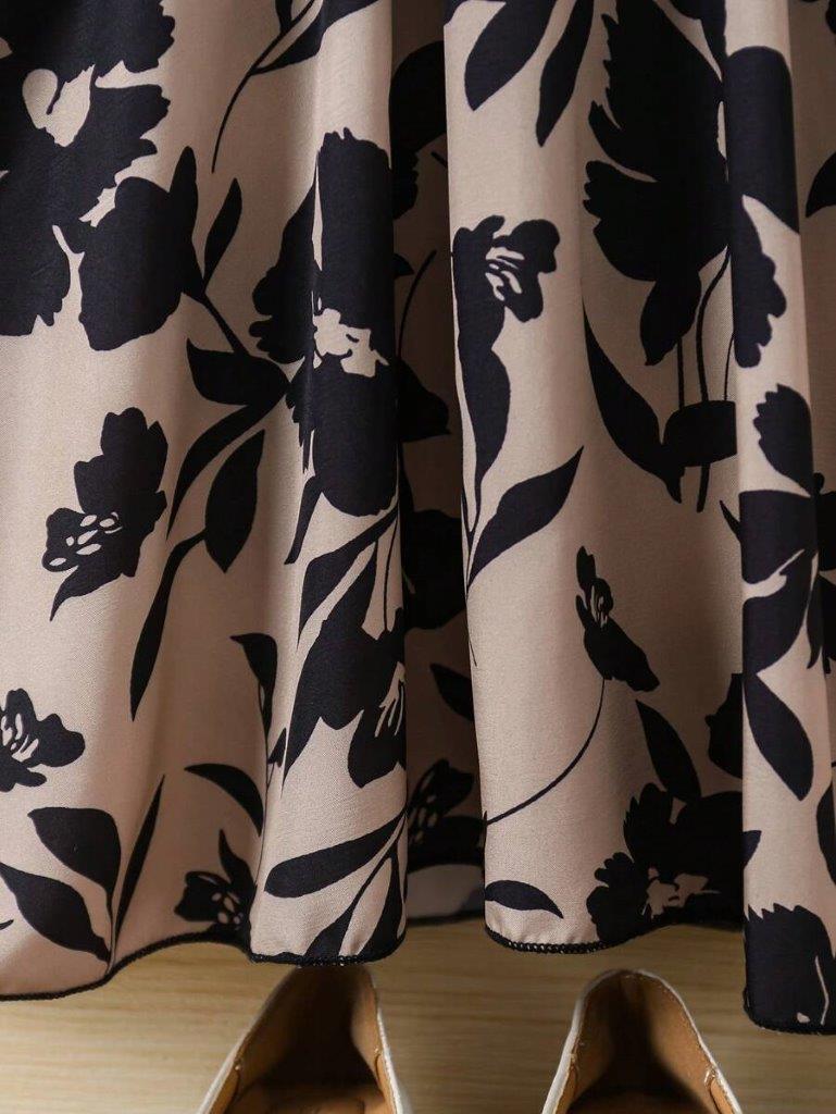 Toddler Girls Flower Patterned Long Sleeve Dress
