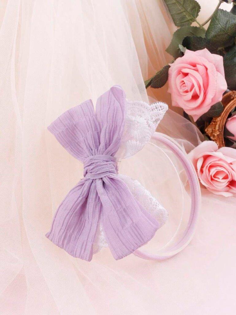 Baby 3 Piece Butterfly Rose Headband Set Lilac
