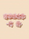 Baby Flower Headband With Clips Set Snow Bud