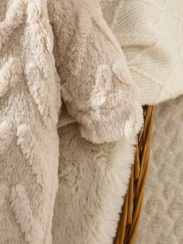 Baby Buttoned Hooded Fluffy Jumpsuit Apricot