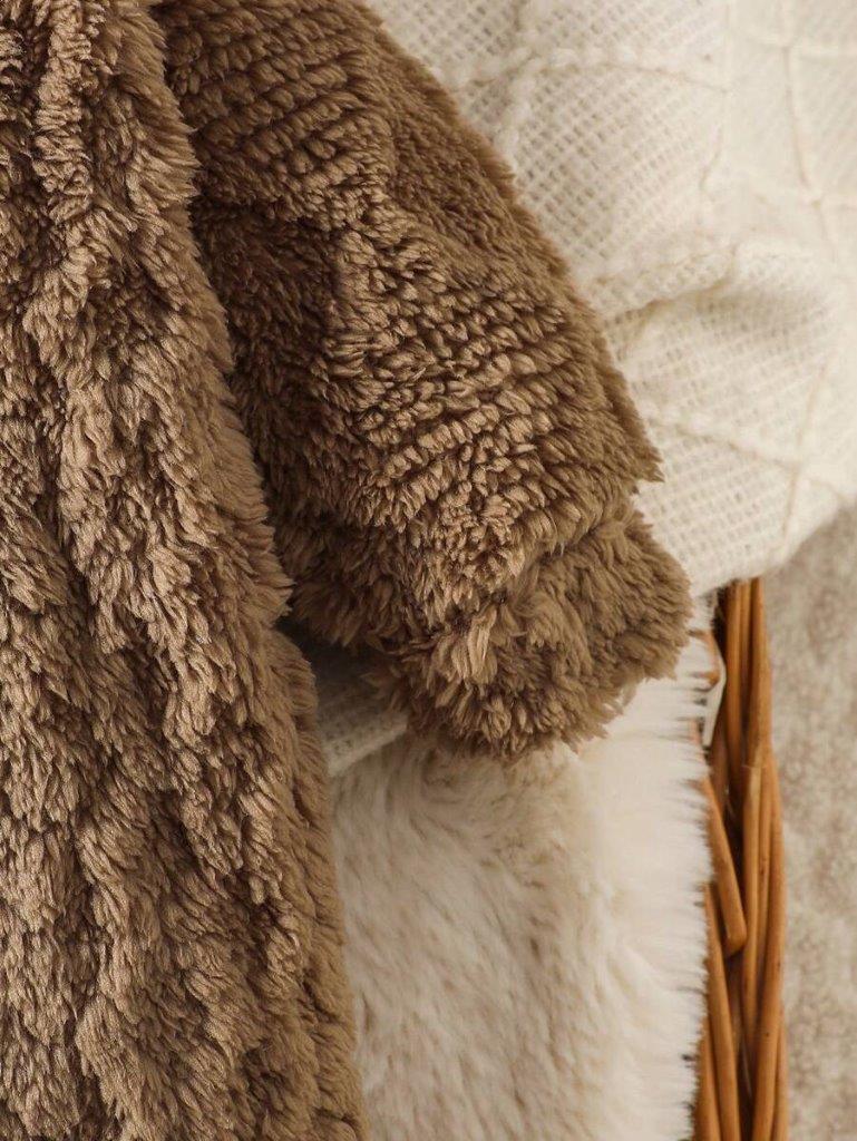 Baby Buttoned Hooded Teddy Jumpsuit