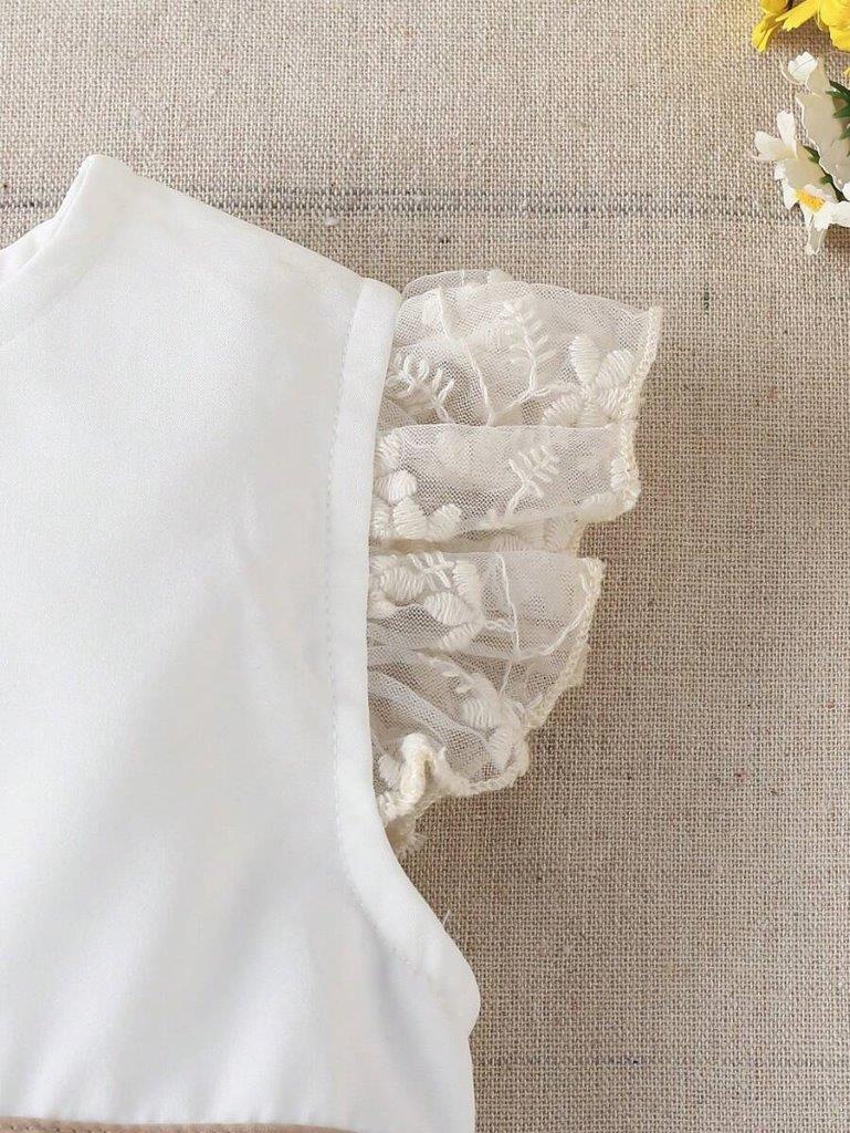 Baby Ruffle Sleeve Lace Flared Dress