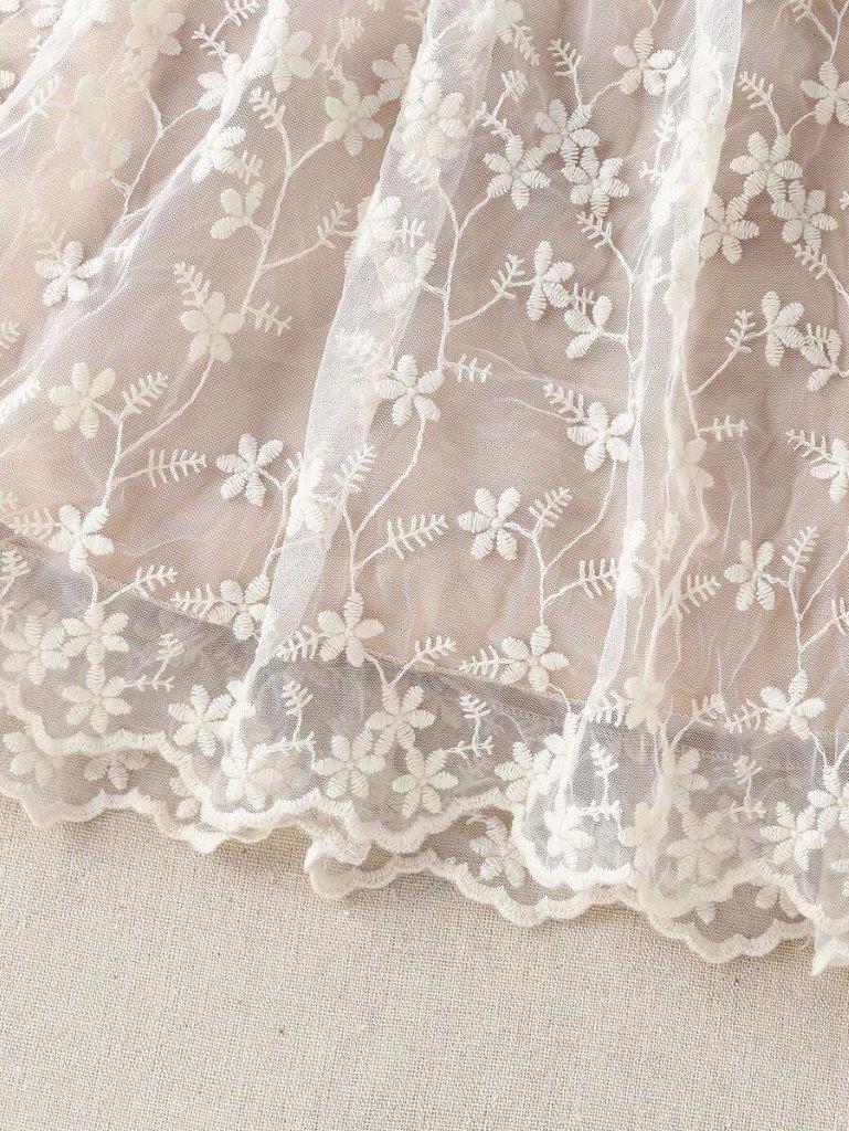 Baby Ruffle Sleeve Lace Flared Dress