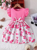 Toddler Girls Dusty Pink Flower Dress