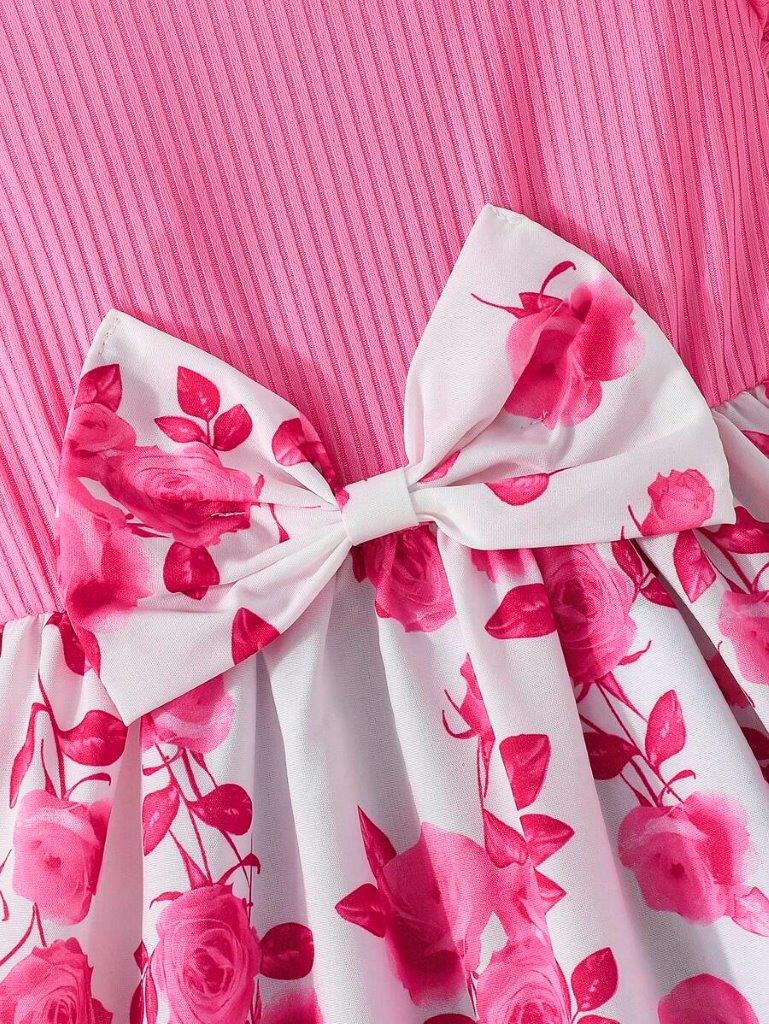Toddler Girls Dusty Pink Flower Dress