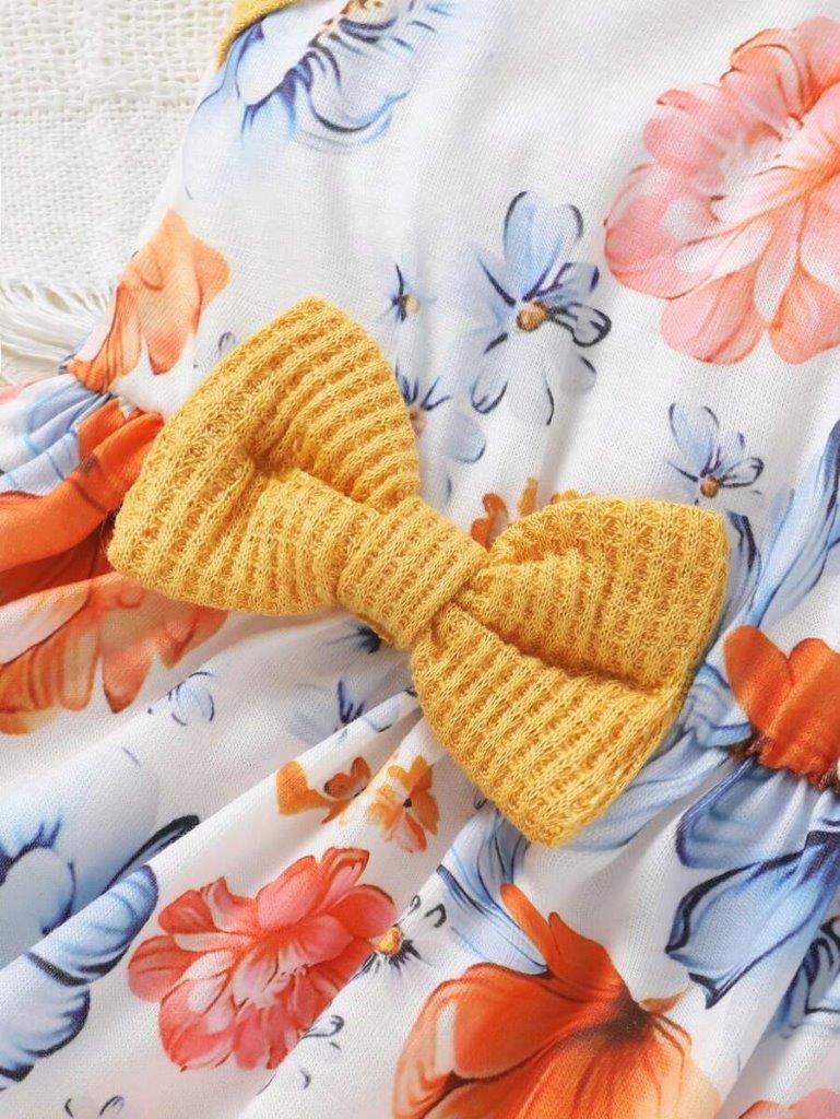 Baby Cardigan With Double Bow Dress