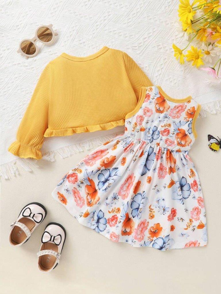 Baby Cardigan With Double Bow Dress