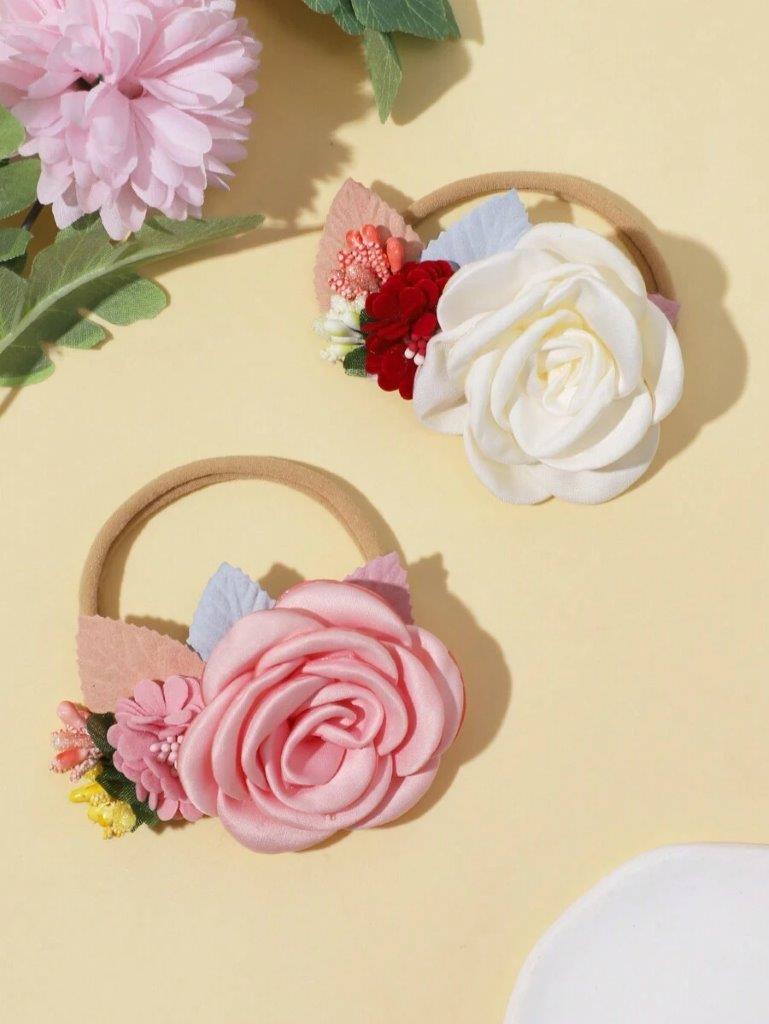 Baby 2 Piece Rose Headband Set