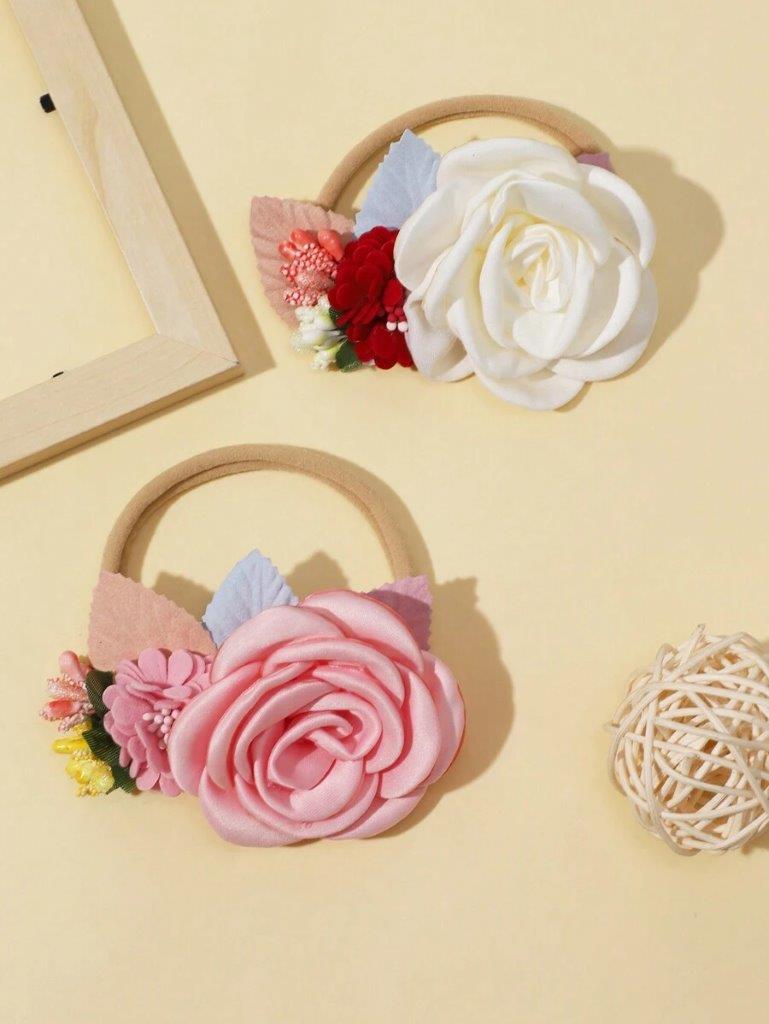 Baby 2 Piece Rose Headband Set