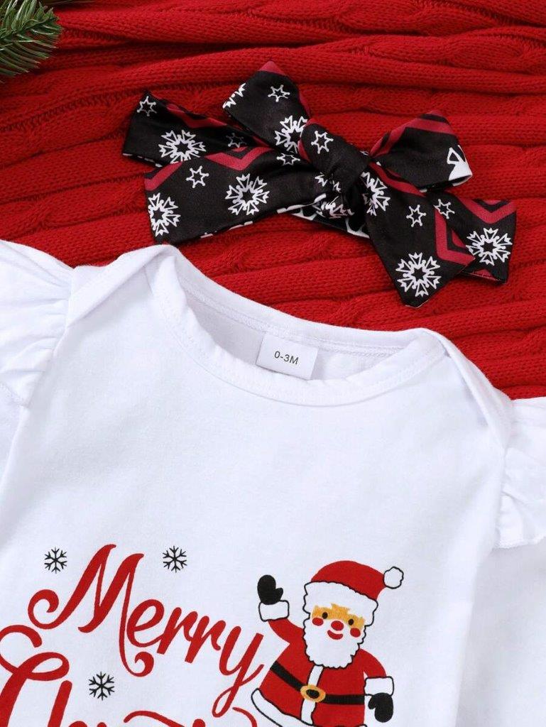 Baby 4 Piece Christmas Bodysuit Outfit