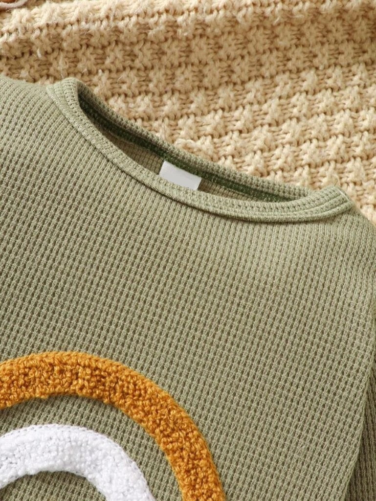 Baby Green Rainbow Pattern Jumpsuit