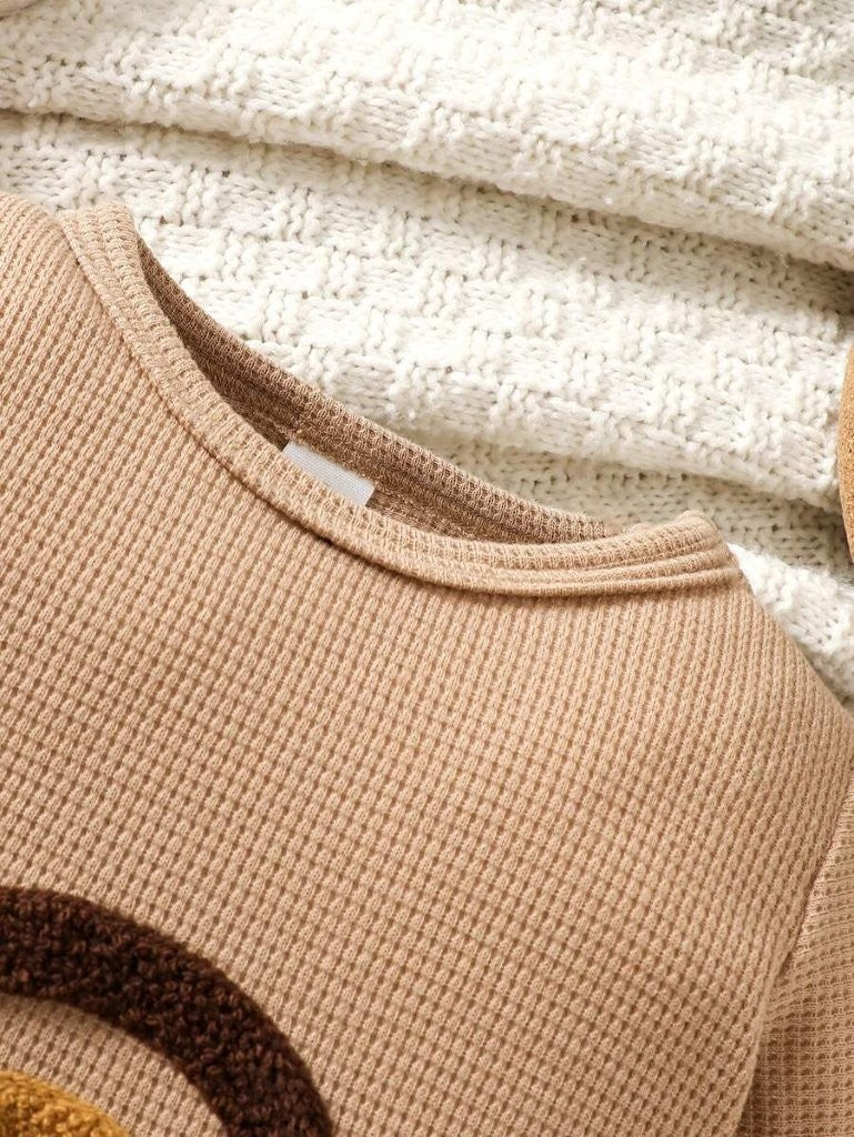Baby Coffee Brown Rainbow Pattern Jumpsuit