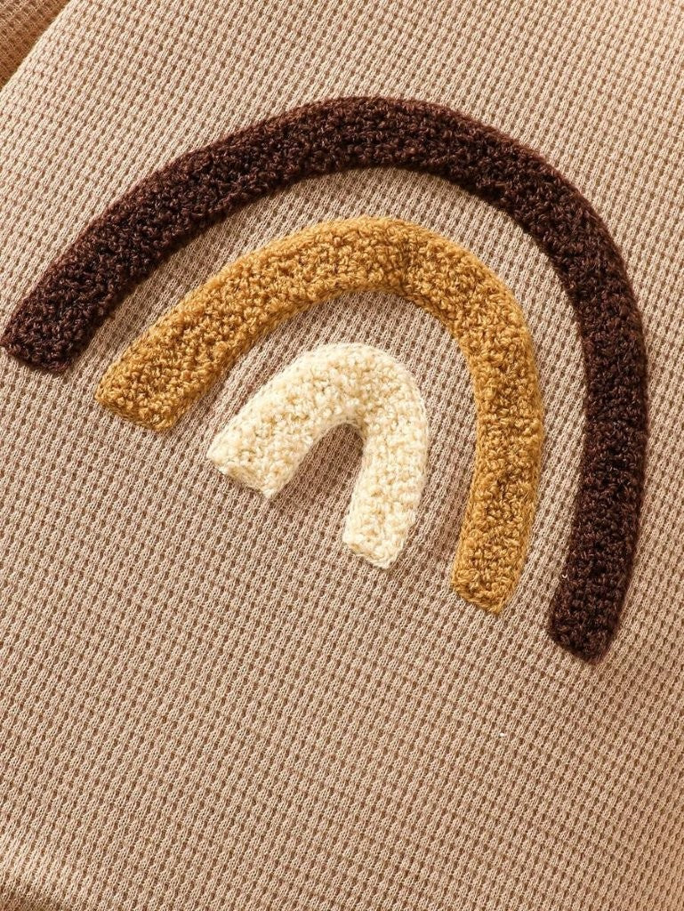 Baby Coffee Brown Rainbow Pattern Jumpsuit