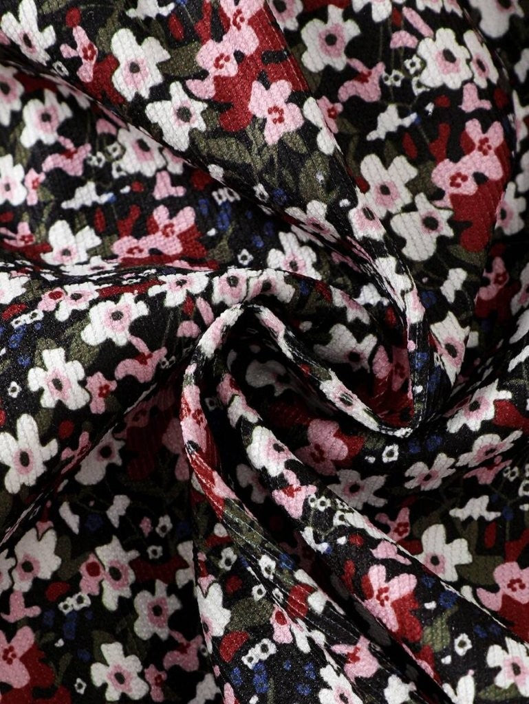 Baby Floral Print Frilled Collar Dress With Bag