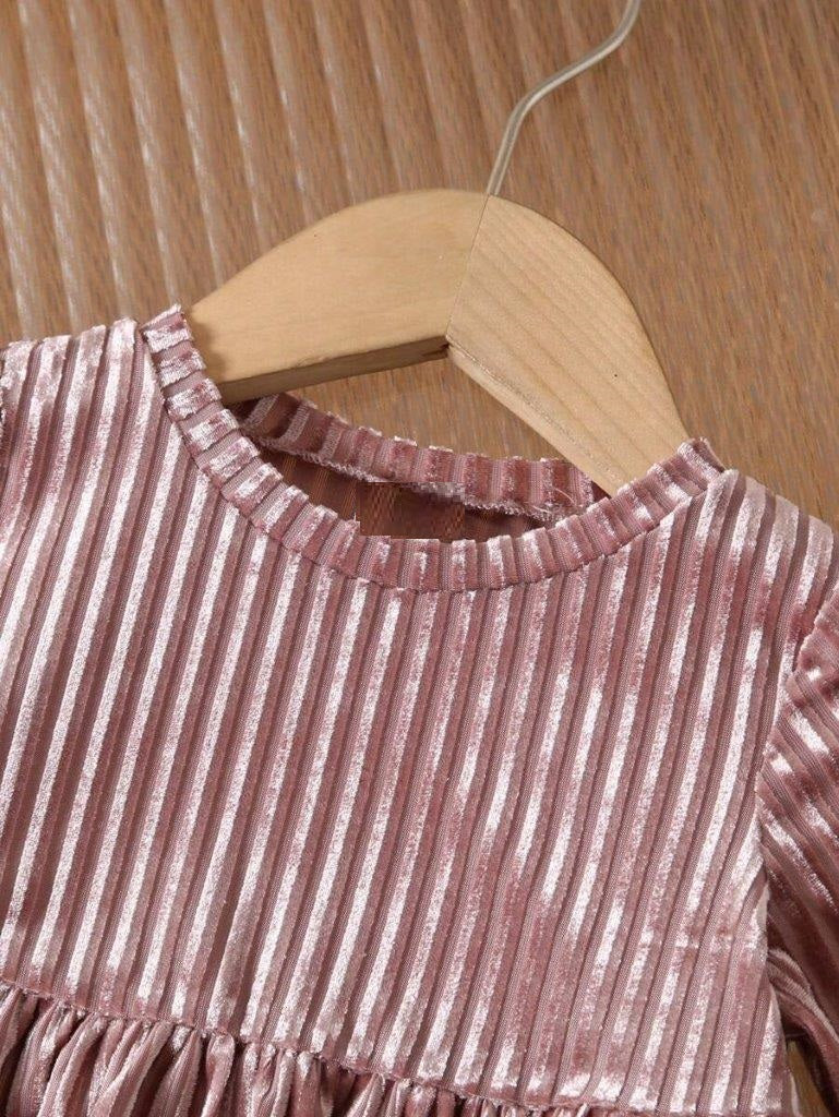 Baby Velvet Stripe Pattern Dress