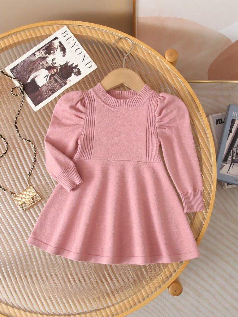 Baby Pink Turtle Knitted Dress