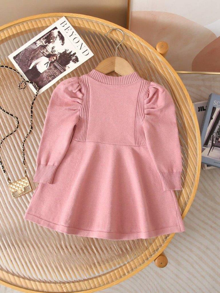 Baby Pink Turtle Knitted Dress