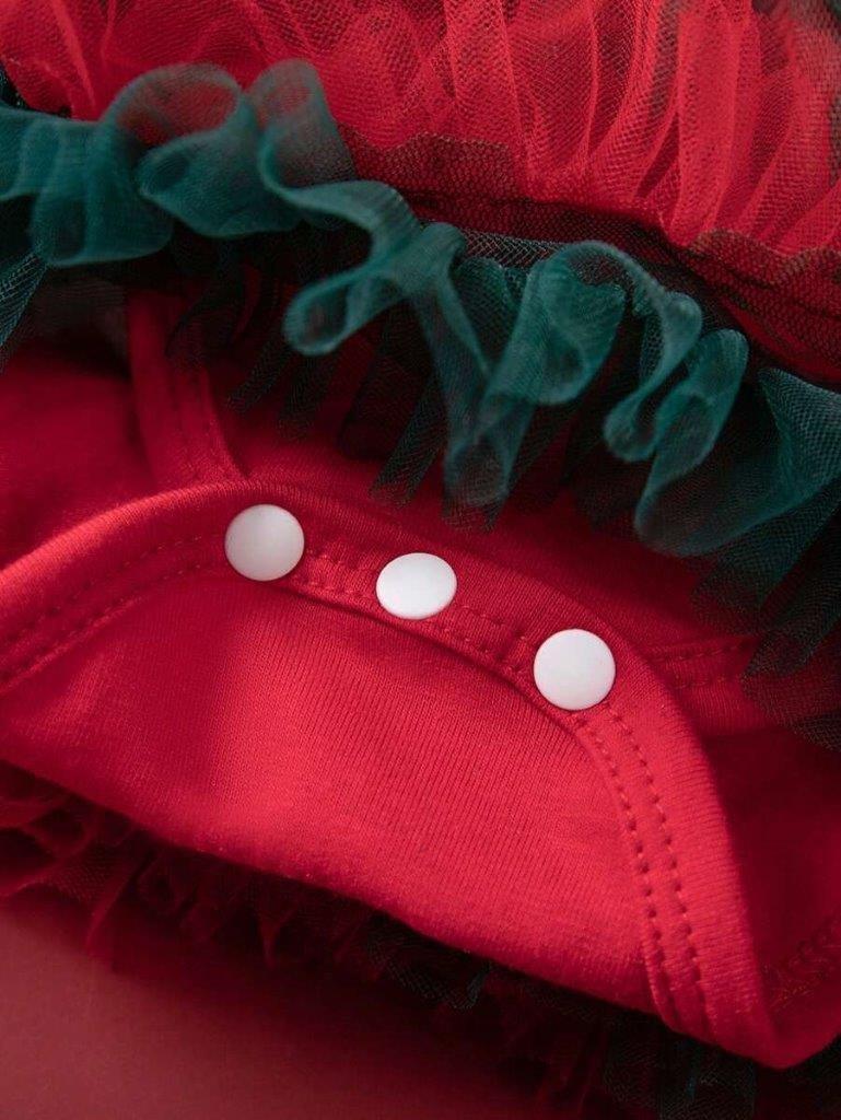 Baby First Christmas Bodysuit Dress With Headband
