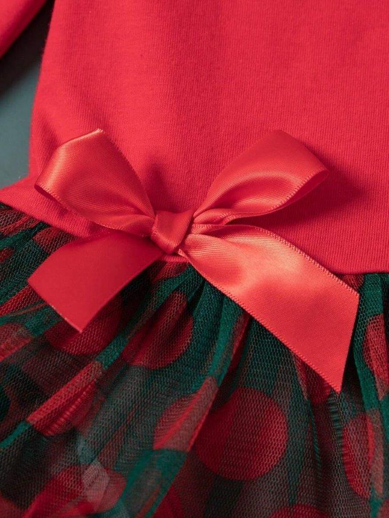 Baby First Christmas Bodysuit Dress With Headband