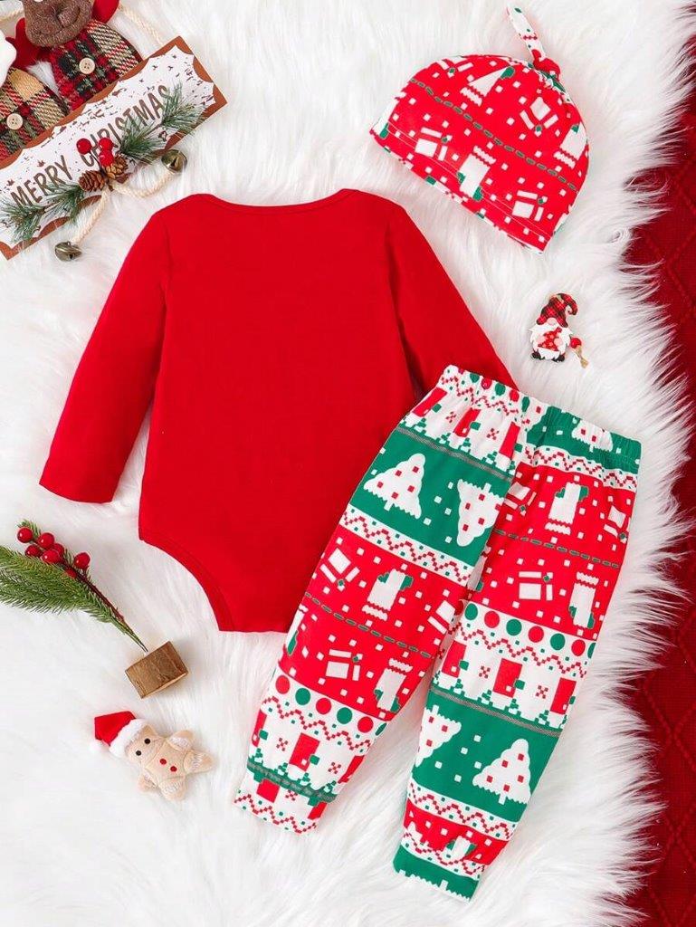 Baby 3 Piece Christmas Bodysuit Outfit