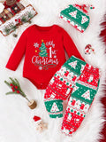 Baby 3 Piece Christmas Bodysuit Outfit