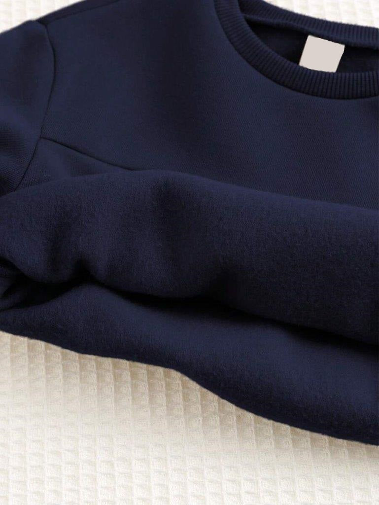 Baby LA Letter Navy Blue Pullover And Pants Set