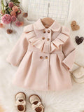 Baby Frilled Pattern Button Coat
