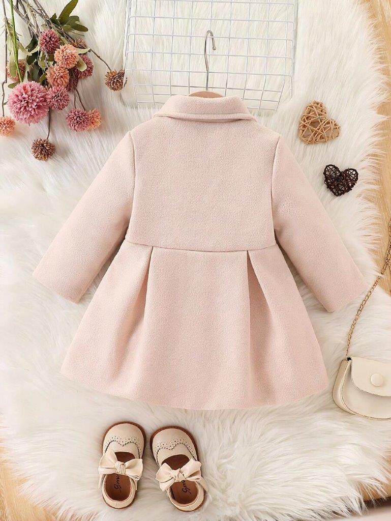 Baby Frilled Pattern Button Coat