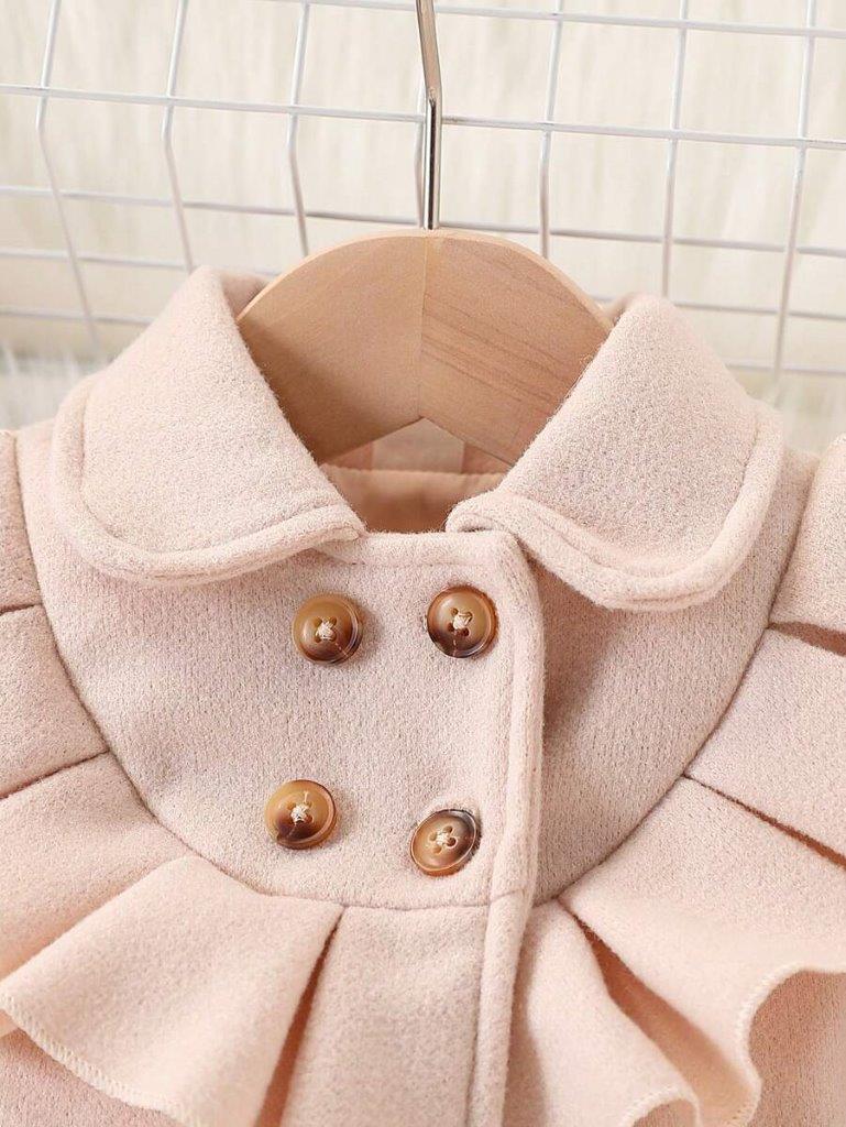 Baby Frilled Pattern Button Coat