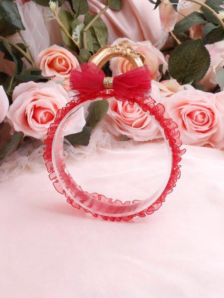 Baby 3 Piece Burgundy Rose Headband Set