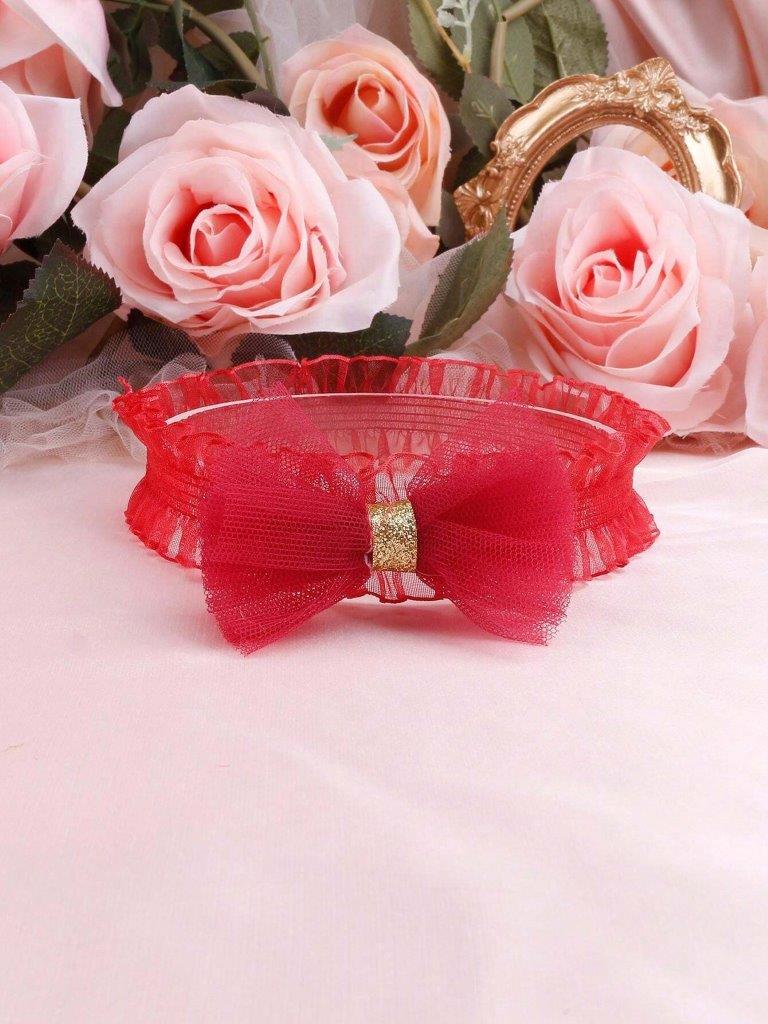 Baby 3 Piece Burgundy Rose Headband Set