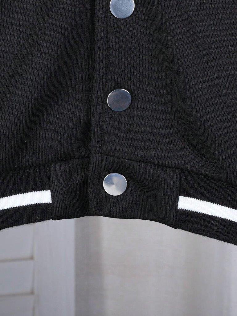 Baby Varsity Jacket And Pants Set Black