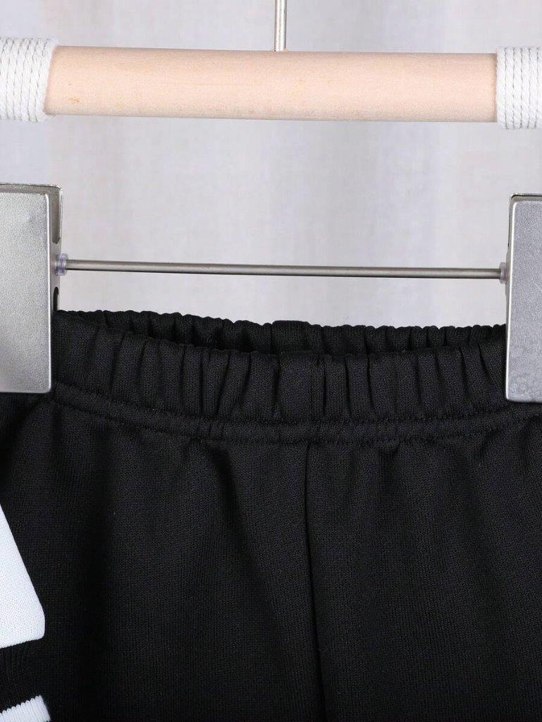 Baby Varsity Jacket And Pants Set Black