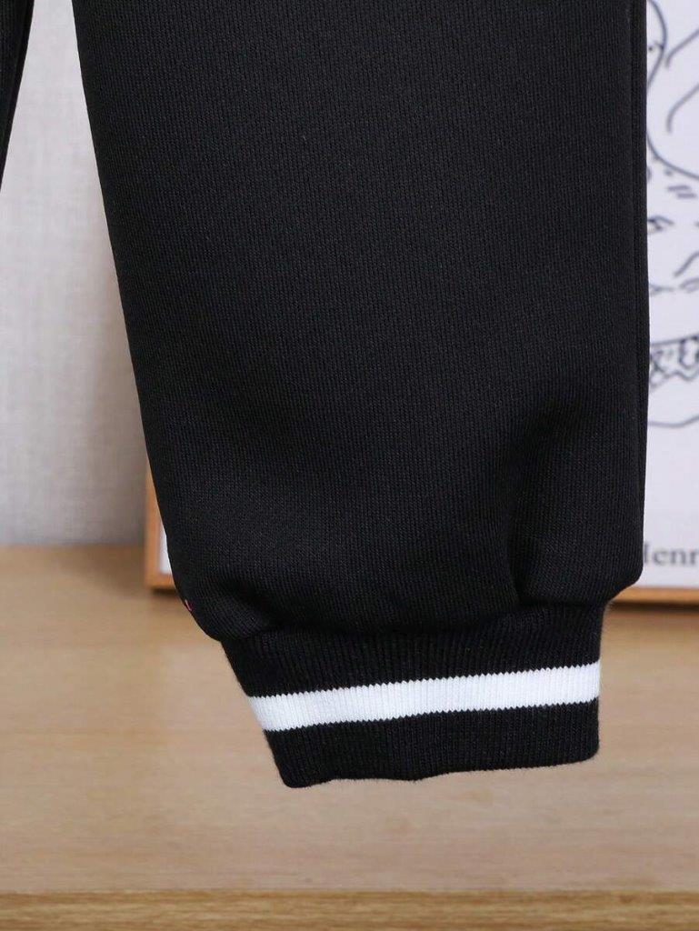 Baby Varsity Jacket And Pants Set Black