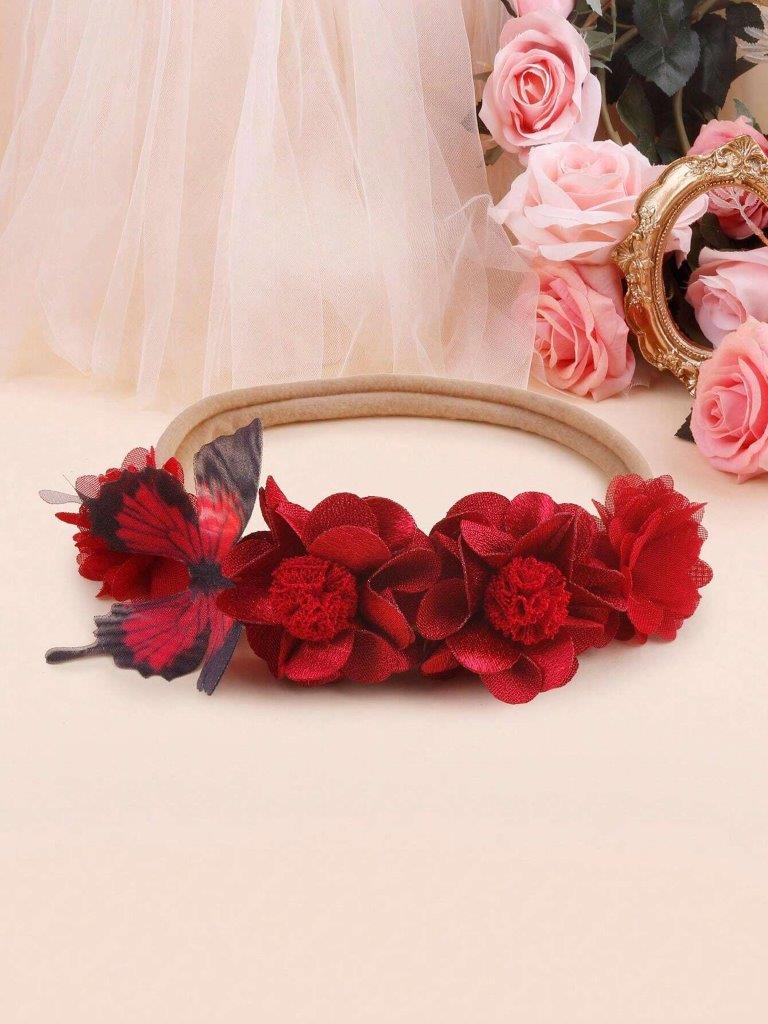 Baby 3 Piece Red Butterfly Headband Set