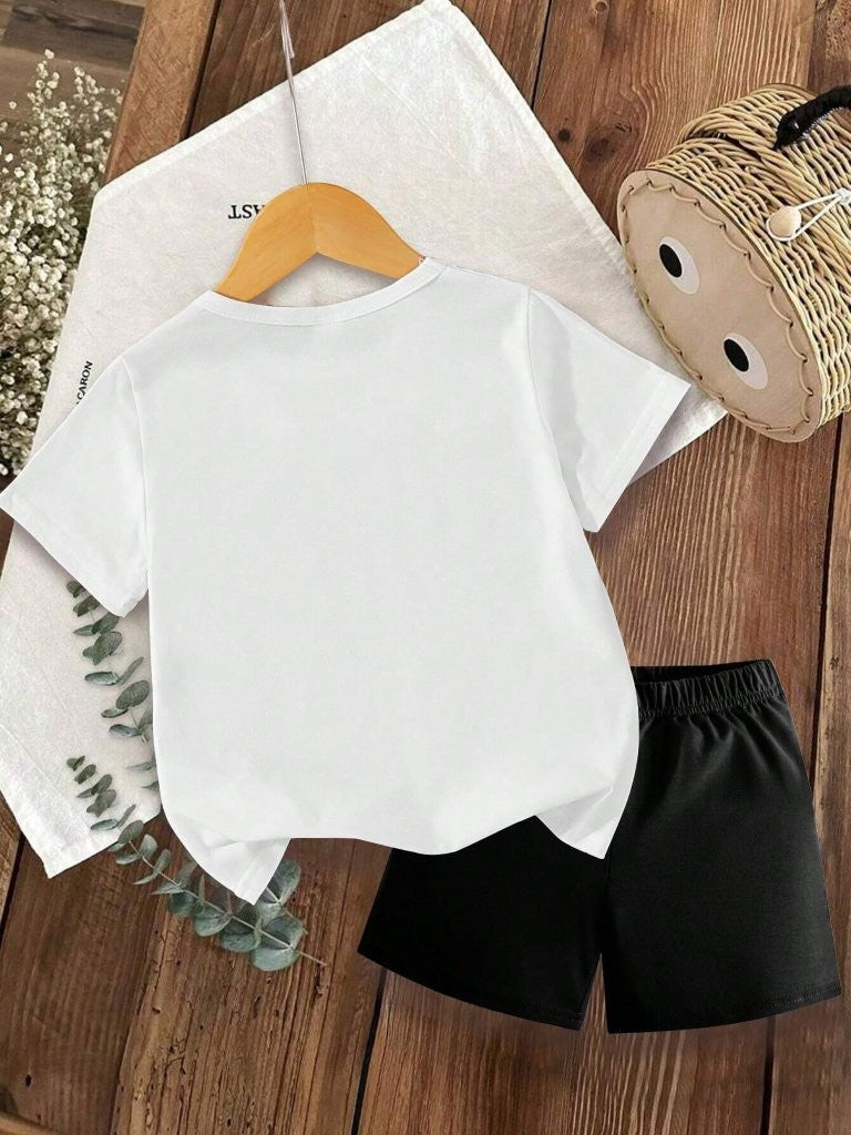 Baby White One Year Old Birthday Tee And Shorts Set