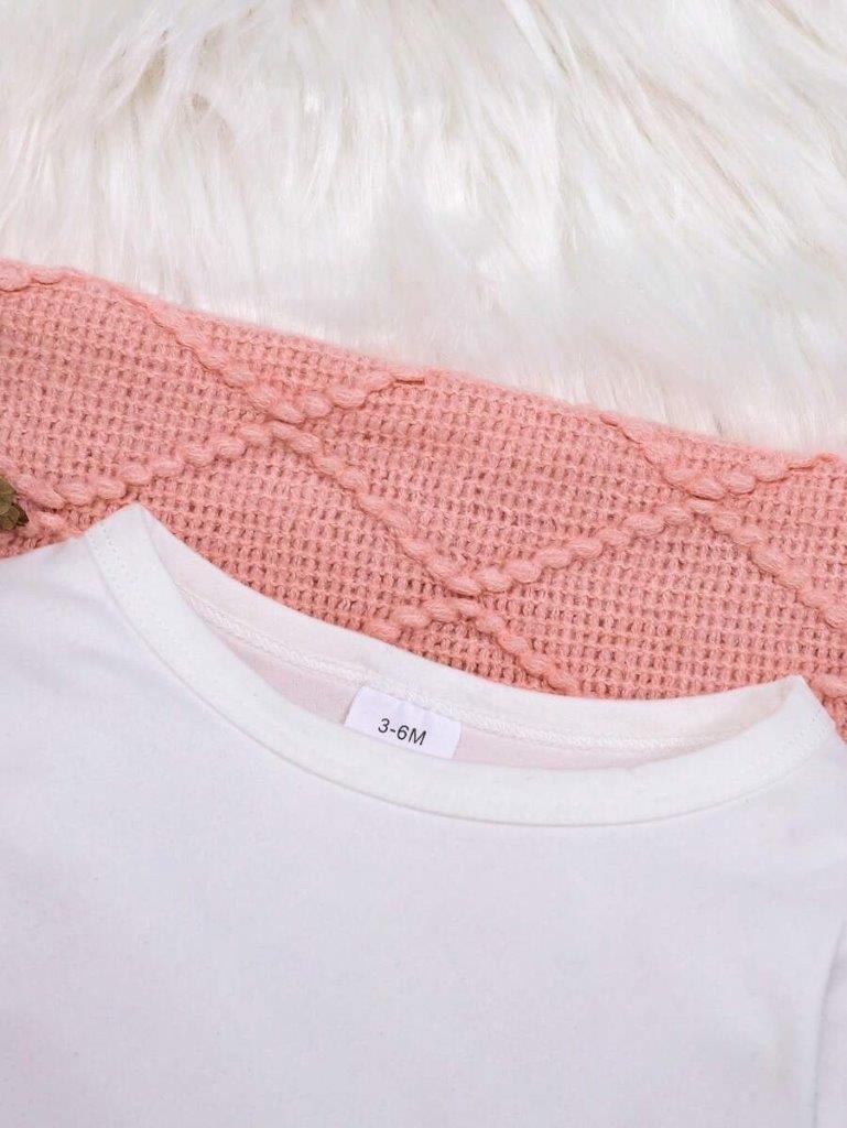 Baby White And Pink Christmas Jumpsuit